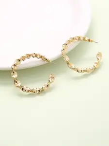 justpeachy Gold-Plated Quirky Half Hoop Earrings