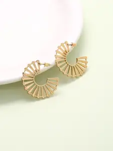 justpeachy Gold-Toned Contemporary Half Hoop Earrings