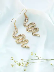justpeachy Gold-Plated Contemporary Drop Earrings