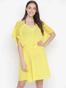 Oxolloxo Women Yellow Solid Regular Nightdress