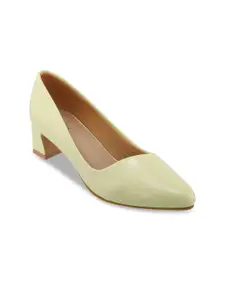 ICONICS Lime Green Pointed Toe Block Pumps