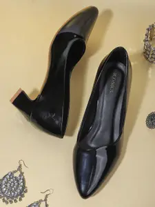 ICONICS Women Black Block Heels