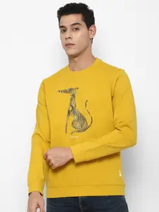 SIMON CARTER LONDON Men Mustard Yellow Printed Sweatshirt