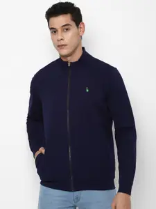 SIMON CARTER LONDON Men Navy Blue Solid Front-Open Sweatshirt