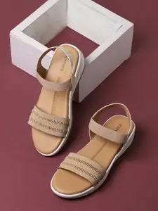 ICONICS Beige Comfort Sandals