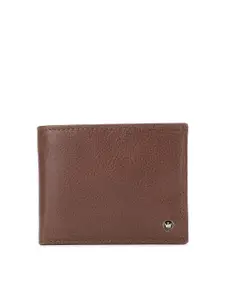 Louis Philippe Men Brown Textured Leather Two Fold Wallet