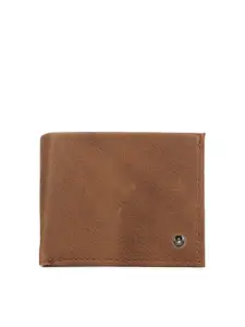 Louis Philippe Men Brown Textured Leather Two Fold Wallet