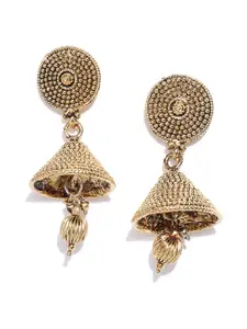 Zaveri Pearls Gold-Plated Jhumka Earrings