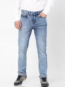 Celio Men Blue Slim Fit Heavy Fade Cotton Stretchable Jeans