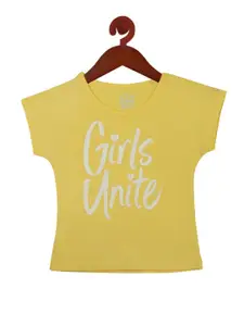 Tiny Girl Yellow & Silver-Toned Print Extended Sleeves Top
