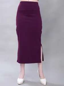 Selvia Women Purple Solid Saree Shapewear