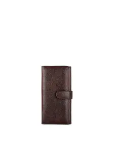 THE CLOWNFISH Women Brown Textured Three Fold Wallet