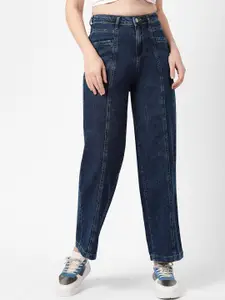 Kraus Jeans Women Blue Wide Leg High-Rise Cotton Jeans