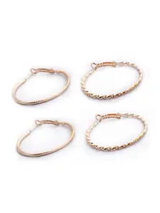 Jewelz Gold-Toned Pack of 6 Contemporary Gold-plated Hoop Earrings