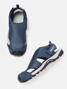Roadster Men Teal Blue Solid Sports Sandals
