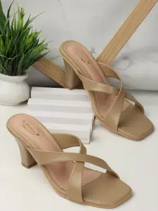 Denill Beige Kitten Sandals