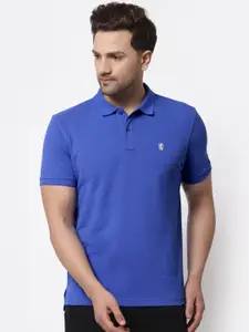 Red Tape Men Blue Regular Fit Polo Collar Cotton T-shirt