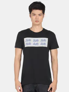 Flying Machine X Pepsi Men Black Printed Pure Cotton T-shirt