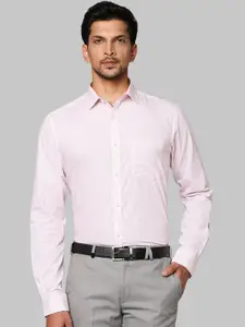 Park Avenue Men Red Slim Fit Opaque Striped Formal Shirt