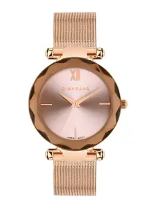 GIORDANO Women Pink Dial & Rose Gold Toned Bracelet Style Straps Analogue Watch GD-2072-11