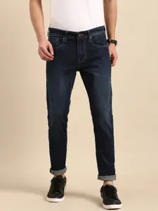 Being Human Men Blue Skinny Fit Mid-Rise Light Fade Cropped Jeans