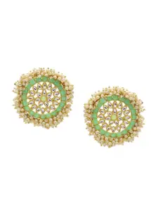 ASMITTA JEWELLERY Lime Green Contemporary Studs Earrings