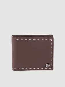 United Colors of Benetton Men Brown Genuine Leather Two Fold Wallet