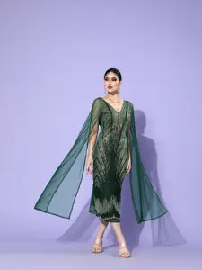 Athena Green Embellished Sheath Midi Dress