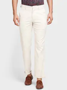 ColorPlus Men Cream-Coloured Trousers