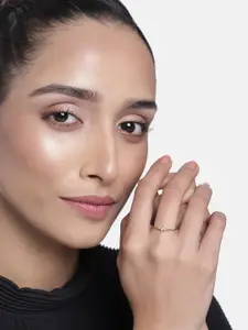 Estele Women Gold-Plated White Cubic Zirconia Ring