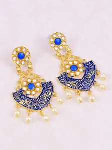 Crunchy Fashion Blue Contemporary Chandbalis Earrings