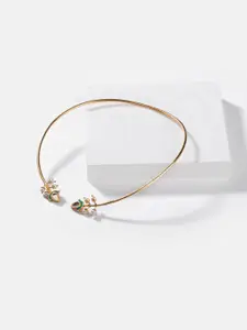 SHAYA Gold-Toned & Blue Brass Enamelled Necklace