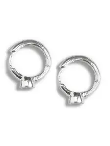 MINUTIAE Silver-Toned Geometric Studs Earrings