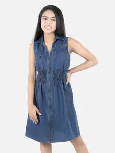 StyleStone Blue Denim Shirt Dress