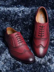 LOUIS STITCH Men Premium Leather Dual Tone Patina Brogue Shoes
