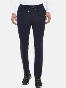 Ajile by Pantaloons Men Navy Blue Solid Slim-Fit Pure Cotton Track Pants