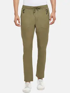 Urban Ranger by pantaloons Men Khaki Slim Fit Pure Cotton Trousers