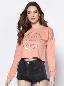 Sera Women Pink Printed Sweatshirt