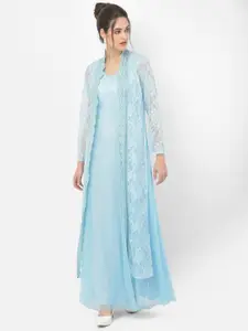 Eavan Blue Lace Maxi Dress