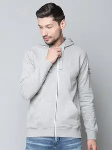 LINDBERGH Men Grey Melange Hooded Sweatshirt