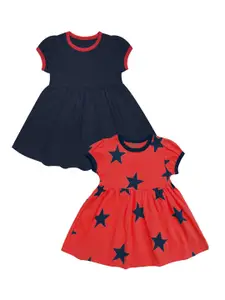 A.T.U.N. A T U N Pack Of 2 Red & Navy Blue Dress