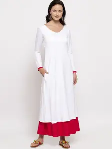 DUGRI BE THE ONE White & Pink Maxi Dress