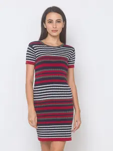 Globus Red & Grey Striped T-shirt Dress