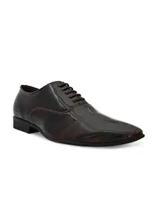 San Frissco Men Maroon Solid Handcrafted Formal Oxfords
