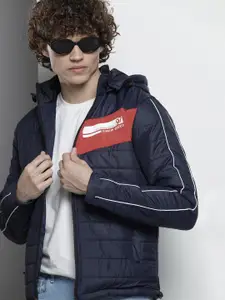 The Indian Garage Co Slim Fit Zip-Front Puffer Jacket with Detachable Hood