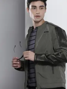 The Indian Garage Co Men Charcoal Grey Solid Tailored Jacket