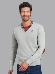 Beverly Hills Polo Club Men Grey Solid Pullover