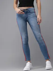 Campus Sutra Women Blue Smart Skinny Fit Light Fade Stretchable Jeans