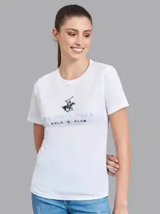 Beverly Hills Polo Club Women White Printed T-shirt