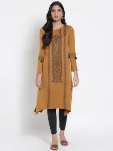 W Women Yellow & Black Ethnic Motifs Acrylic Kurta